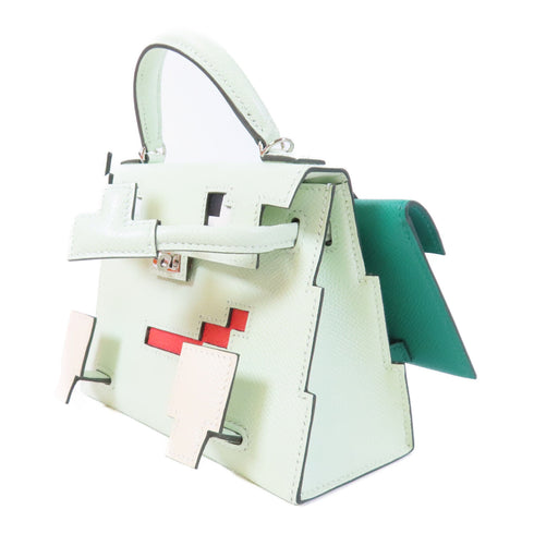 HERMES PHW Kelly Doll Picto Shoulder Bag Epsom Leather Vert Fizz Green