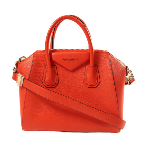 GIVENCHY SHW Antigona Bag 2Way Shoulder Hand Bag Calfskin Leather ZED0198 Red