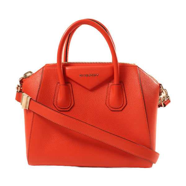 GIVENCHY SHW Antigona Bag 2Way Shoulder Hand Bag Calfskin Leather ZED0198 Red