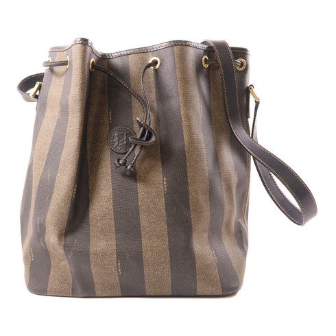 FENDI GHW Vintage Bucket Bag Shoulder Bag Coated Canvas