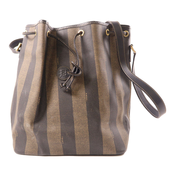 FENDI GHW Vintage Bucket Bag Shoulder Bag Coated Canvas