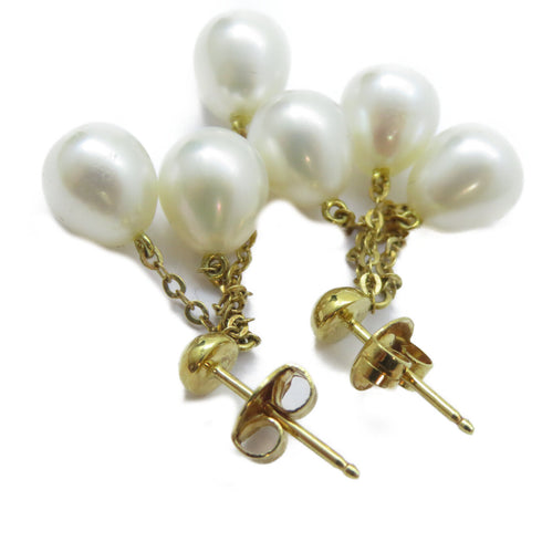 FINE JEWELRY Earrings 18K Yellow Gold/PVC Gold/White