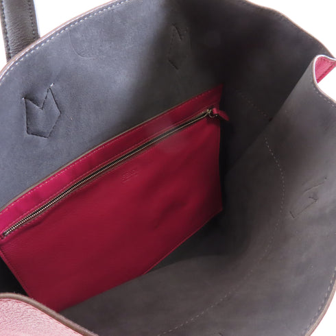 FENDI Tote Bag Calfskin Leather Red