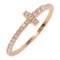 TIFFANY&CO T Ring Diamond Ring 18K Rose Gold US#6.5