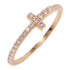 TIFFANY&CO T Ring Diamond Ring 18K Rose Gold US#6.5