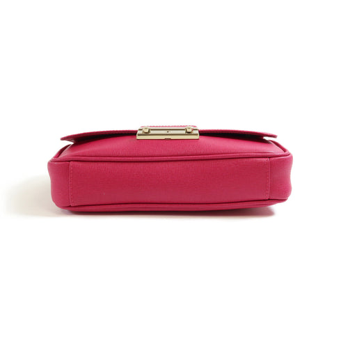 Furla GHW Chain Shoulder Bag Leather Pink