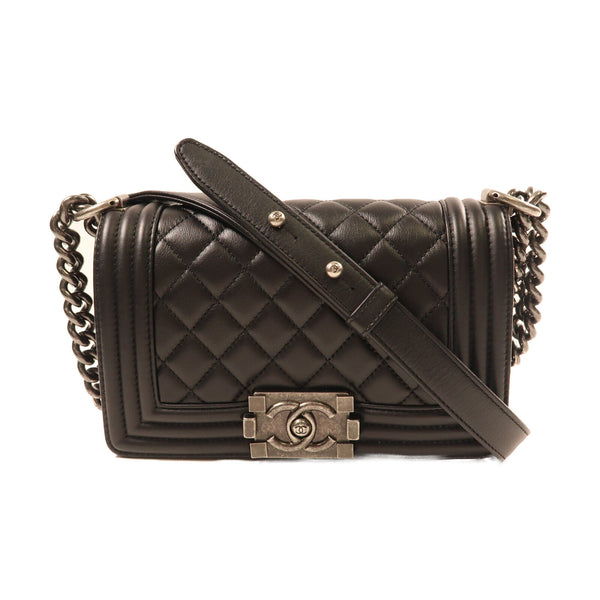 CHANEL CC SHW Boy Chanel 20 Shoulder Bag Calfskin Leather A67085 Black