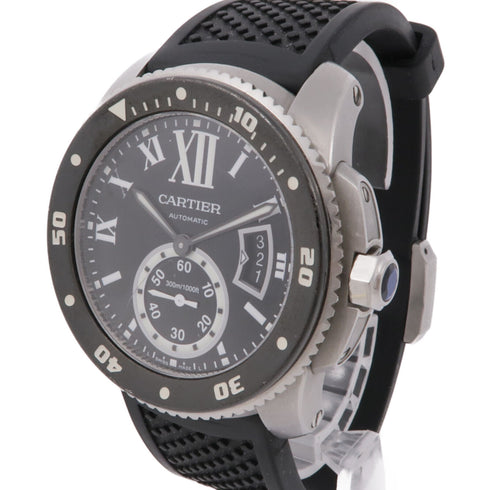 CARTIER Calibre de Cartier Diver Automatic Watch W7100056 Stainless Black