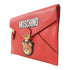 MOSCHINO GHW Pouch Calfskin Leather Red