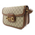 GUCCI GG GHW Horsebit 1955 2 Way Bag 602204 Coated Canvas Brown