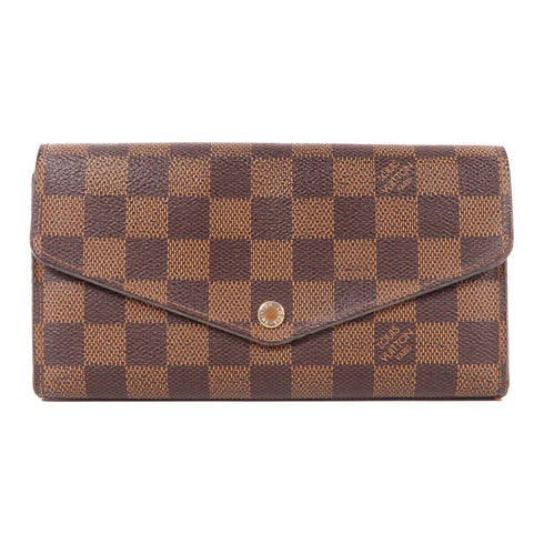 LOUIS VUITTON LV GHW Sarah Long Wallet N63209 Damier Ebene Brown