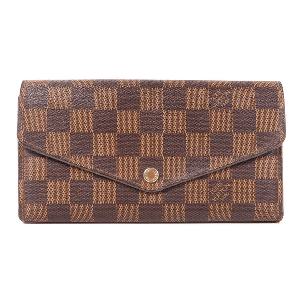 LOUIS VUITTON LV GHW Sarah Long Wallet N63209 Damier Ebene Brown