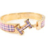 HERMES Clic H Bracelet Bangle Metal Gold Pink