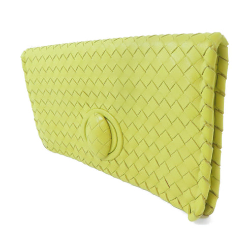 BOTTEGA VENETA BV Clutch Bag Calfskin Leather Yellow