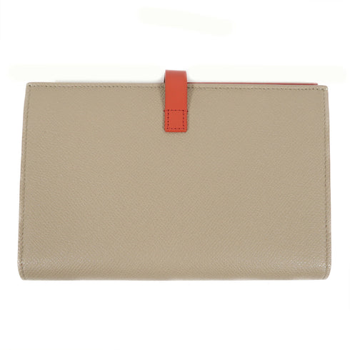 CELINE GHW Long Wallet Calfskin Leather Brown/Red