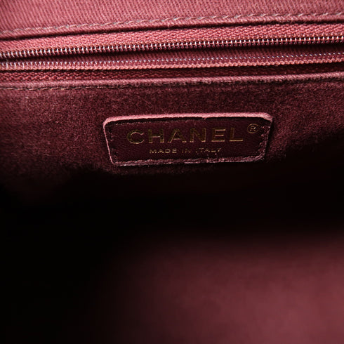 CHANEL CC GHW Backpack Rucksack Calfskin Leather Black v1