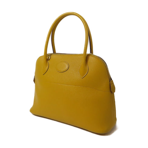 HERMES GHW Bolide 27 2 Way Shoulder Handbag Veau Epsom Leather Jaune Ambre