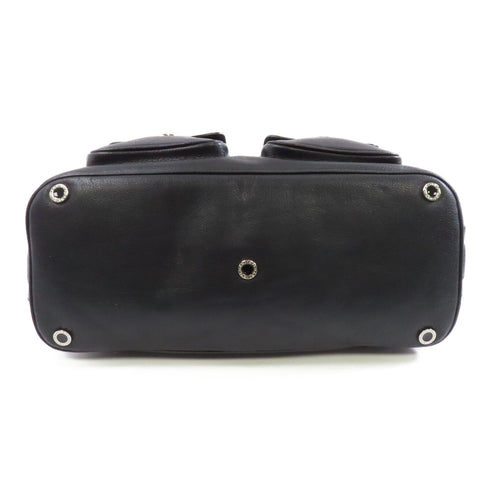BVLGARI SHW Shoulder Bag Calfskin Leather Black