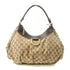 GUCCI GG GHW D Ring Large Handbag 189833 Coated Canvas/Leather Brown