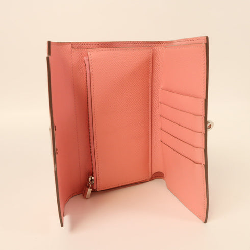 HERMES PHW Kelly Wallet Long Wallet Epsom Leather Rose Confetti