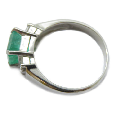 FINE JEWELRY 1.95ct Emerald 0.41ct Diamond Ring PT900 Platinum US#6