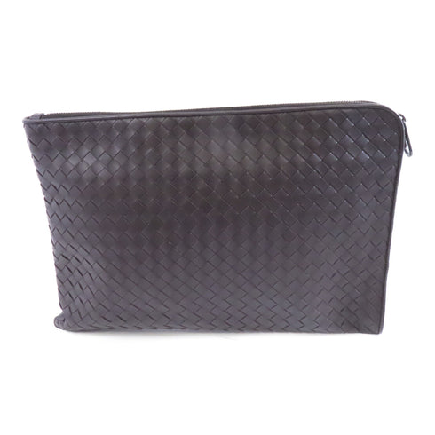BOTTEGA VENETA BV Clutch Bag Intrecciato Leather Brown