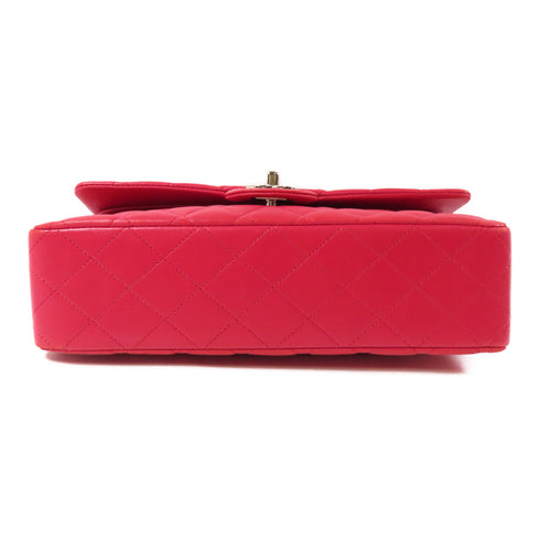 CHANEL Ouilted CC SHW Classic Flap 25cm Chain Shoulder Bag A01112 Lambskin Red