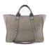 CHANEL CC SHW Deauville 2 Way Shoulder Tote Bag Canvas Grey Pink