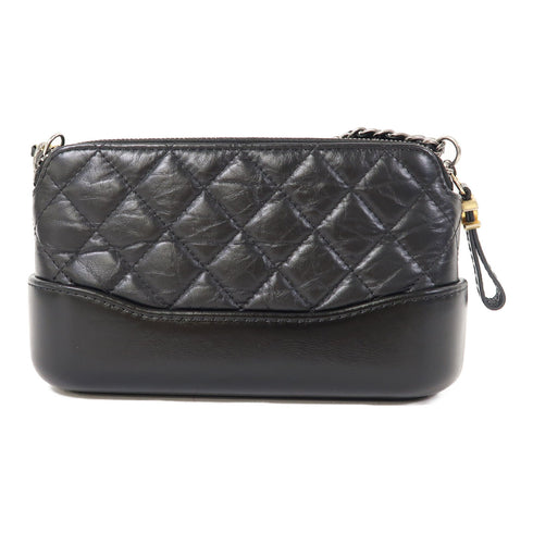 CHANEL Quilted CC GHW Gabrielle WOC Shoulder Bag A94505 Calfskin Leather Black