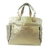 CHANEL Quilted CC SHW Handbag 34210 Canvas Gold