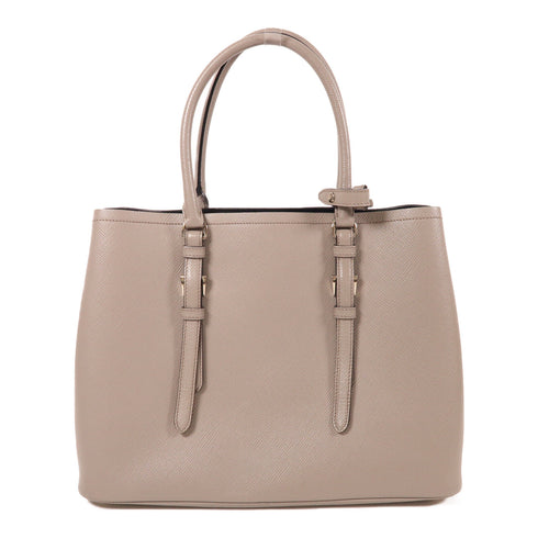 PRADA SHW Shoulder Tote Bag 2 Way Handbag BN2838 Calfskin Leather Gray Grey