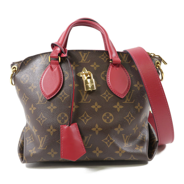 LOUIS VUITTON LV GHW Flower Zipped Tote PM 2 Way Bag M44350 Monogram Brown