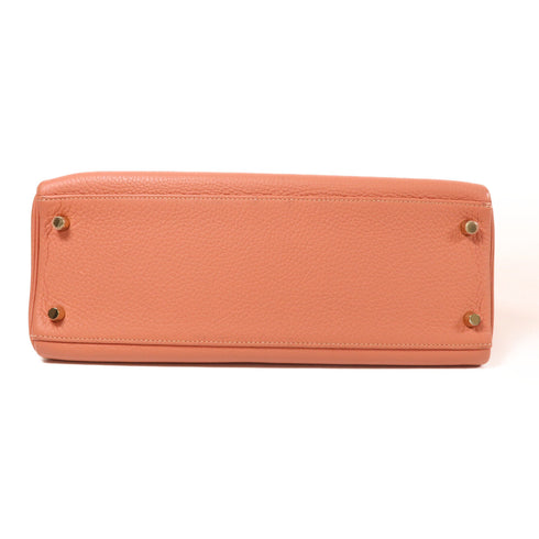 HERMES PHW Kelly 32 2 Way Bag Togo Leather Rose Tea