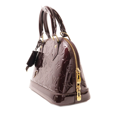 LOUIS VUITTON LV GHW Alma BB 2 Way Shoulder Handbag M91678 Vernis Burgundy