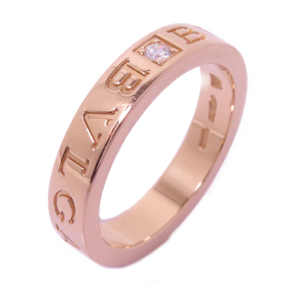 BVLGARI B-zero1 Double Logo 1P Diamond Ring 18K Pink Gold Bvlgari#53 US#6.5