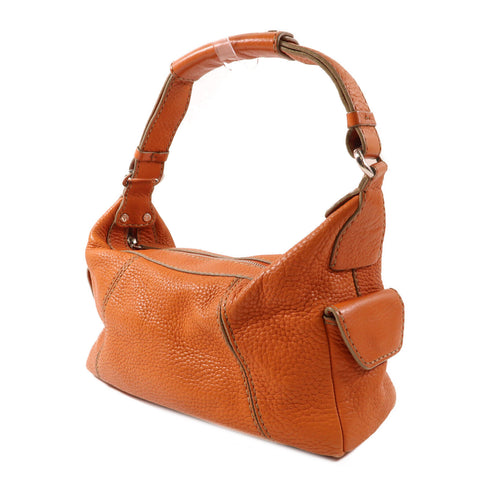 TOD'S SHW Handbag Shoulder Bag Calfskin Leather Orange