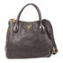 PRADA GHW Shoulder Bag Calfskin Leather Black