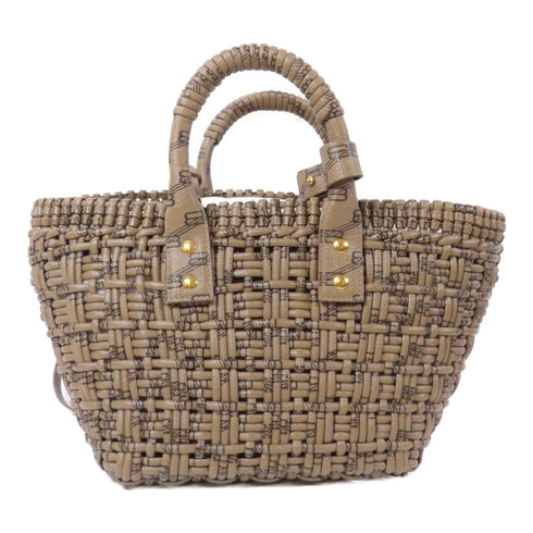 BALENCIAGA GHW Bale Bistro 2Way Shoulder Bag Coated Canvas Brown