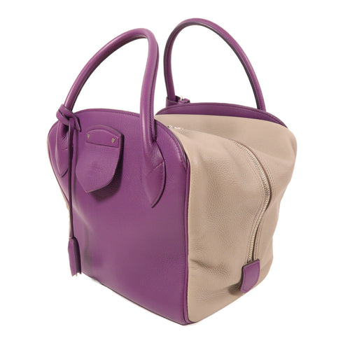 LOUIS VUITTON LV SHW Milaris Hand Bag Leather Purple/Grey