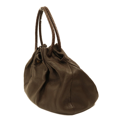 BOTTEGA VENETA BV GHW Shoulder Bag Intrecciato Leather Brown