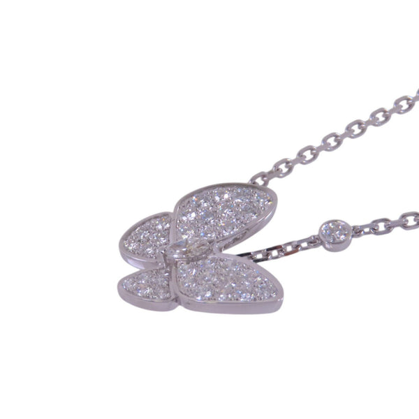 Van Cleef & Arpels Two Butterfly Pendant Necklace VCAR03M400 18K White Gold