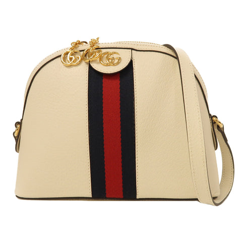 GUCCI GG GHW Ophidia GG Shoulder Bag 499621 Calfskin Leather White