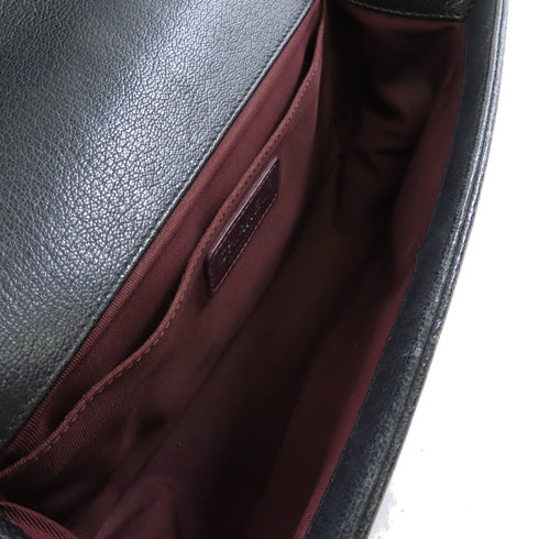 CHANEL Quilted SHW CC Boy Chanel 25 Chain Shoulder Bag Calfskin Leather Black