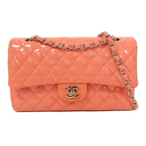 CHANEL SHW Classic 25 Chain Shoulder Bag Patent Leather Pink
