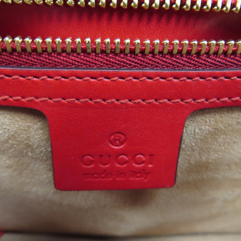 GUCCI GG GHW Sylvie Shoulder Bag 421882 Calfskin Leather Red