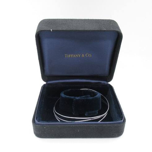 TIFFANY&CO Wave 3 Row Bangle 18K White Gold Silver 11.7g