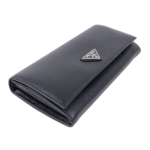 PRADA SHW Long Wallet 1MH132 Saffiano Leather Black