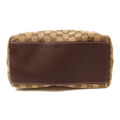 GUCCI GHW Shoulder Tote Bag 153009 GG Canvas Brown