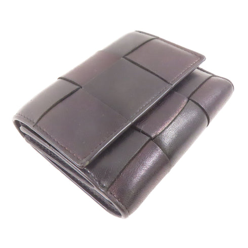 BOTTEGA VENETA BV GHW Fold Wallet Lambskin Leather Black Brown