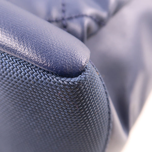 CHANEL CC SHW Tote Bag Leather Navy 34209